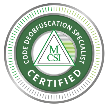Cybersecurity Certification - Mossé Cyber Security Institute MCD Certified Code Deobfuscation Specialist Certification