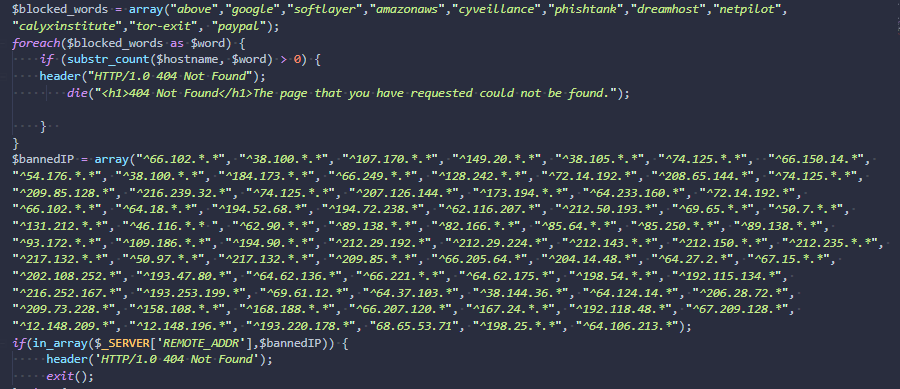 Source code from the discovered phishing toolkit. This incident was investigated by the Mossé Security CSIRT (Computer Security Incident Response Team).
